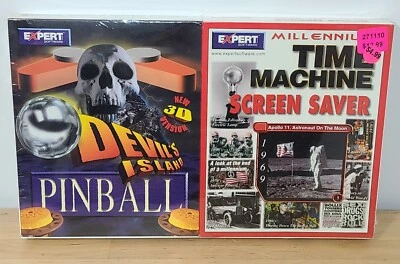 1999 Sealed Devils Island Pinball & Time Machine Screen Saver Big Box 2 Pak - Image 1 of 4