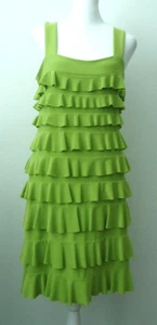 FRANK LYMAN Wonderful Elegant Women's Green Stretch Ruffle Tiered Dress Siz-6 - Picture 1 of 6