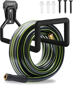 Garden Metal Water Hose Reel Holder Hanger Wall Mount Up To 150 Ft Round - Picture 1 of 6