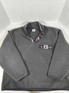 SOUTHERN PROPER Men's Fleece Pullover With Snap Buttons Size L Gray Plaid - Picture 1 of 3