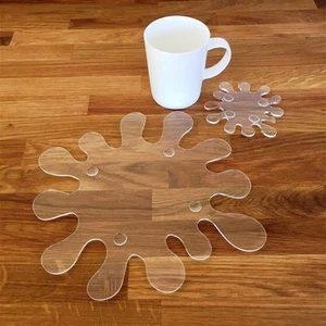 Splash Placemats & Coasters - Clear Acrylic - Bespoke Shapes/Sizes Made - Picture 1 of 3