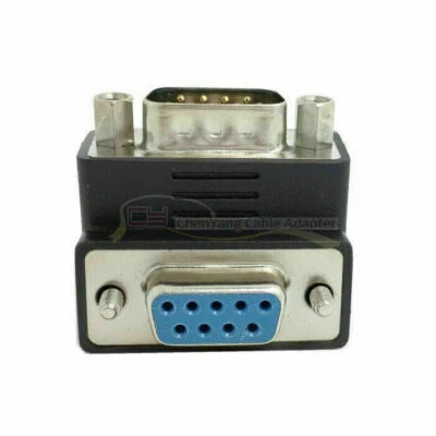 Right Angled DB9 Adapter 9 Pin RS232 Male to Female Serial Extension 90 Degree - Image 1 of 4