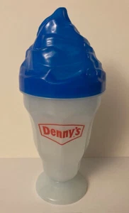 Dennys Diner Kids Ice Cream Sundae Cup Blue Top Plastic Sizzle Promo - Picture 1 of 8
