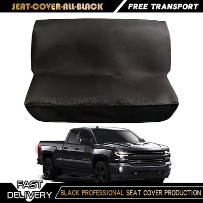 Cubierta de asiento de banco universal de cuero PU de tamaño completo negra para Chevy Foto 1 de 4