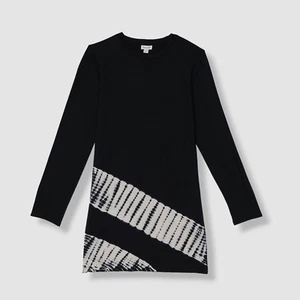 $46 Splendid Littles Big Girl's Black Shibori Modal Long Sleeve Dress Size 7 - Picture 1 of 2