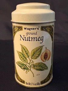 John Wagner & Sons Ground Nutmeg Metal Spice Tin Wagner’s 3.5” Tall 2” Diameter - Picture 1 of 9