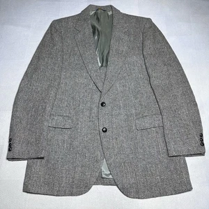 Vintage Harris Tweed Blazer Herren 44 L Fischgrät unstrukturiert Zwei Knopf Sakko - Bild 1 von 17