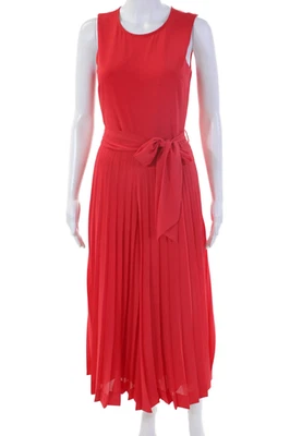 J Crew Womens Back Zip Sleeveless Crew Neck Pleated Jumpsuit Pink Size 00 - Image 1 of 4