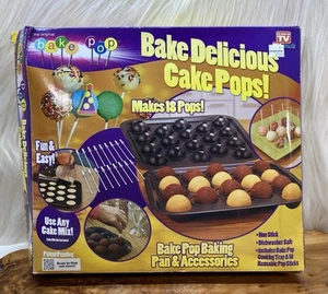 Cake Pops Kit Baking Pan Pop Sticks Instructions Tele-Brands Original Bake Pop - Picture 1 of 19
