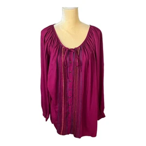 Winter Sonne Kunst zu tragen Boho kastig Bauern Bluse Top EUC Größe M/L Medium Large - Bild 1 von 7