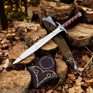 LOTR Espada Picadura Hecha a Mano de Frodo Bilbo Hobbit con Vaina y Placa Halloween - Imagen 1 de 5