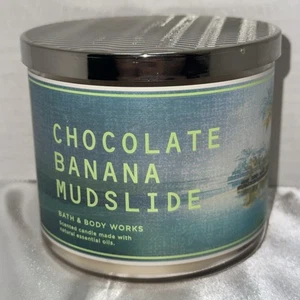 Bath & Body Works CHOCOLATE BANANA MUDSLIDE 3 Wick Jar Candle 14.5 oz New - Picture 1 of 12