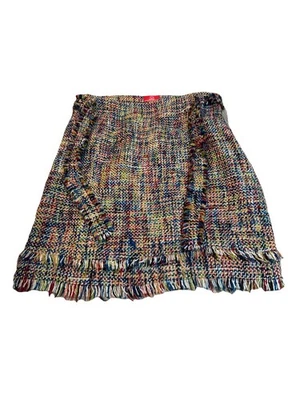 Falda OSCAR DE LA RENTA Arco Iris Tweed Flecos Pajarita Cintura Cremallera Acrílico Lana 14 Foto 1 de 4