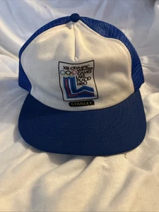Gorra gorra Stanley Olympics 1980 para hombre Snapback malla azul camionero hecha en EE. UU. - Imagen 1 de 5