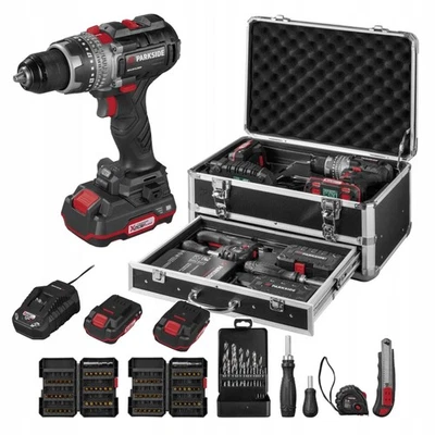 Parkside PBSAP 20-Li A1 Trapano Avvitatore 20V 2Ah Brushless Kit 2 Batterie Cust - Immagine 1 di 4