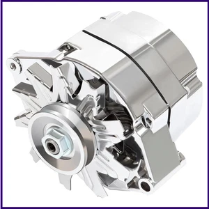 120Amp Chrome 1 Wire Self Exciting Alternator for 305 350 BBC SBC - Picture 1 of 8