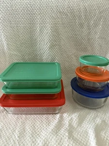 PYREX Simply Store 6-Pack Mixed Sized Glass Food Storage Set with Lids, BPA-Free - Picture 1 of 7