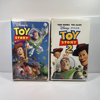 Toy Story 1  And 2 VHS Lot Walt Disney Videos Clam Shell  - Image 1 of 4