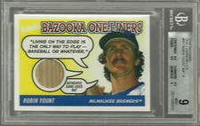 Robin Yount 2004 Bazooka One-Liners Relics Bat Game Used BGS 9 9.5 MINT 10 HOF