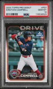 Graded 2024 Topps Pro Debut Kristian Campbell #PD7 Rookie Baseball Card PSA 10 - Picture 1 of 2