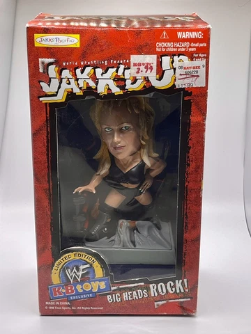 Sable 1998 WWF Jakk'D Up Bobblehead by JAKKS Pacific NIB KB Toys Exclusive NIP Cover