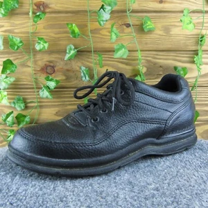 Rockport Men Sneaker Shoes Size 10.5 Medium Black Leather Lace Up - Imagen 1 de 10