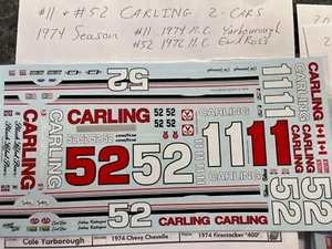 Powerslide 1/25 NASCAR Decals #52 11 Carline Cale Yarborough Earl Ross 1974 - Picture 1 of 2
