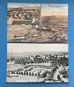 Virginia Minnesota MN Postcard Lot Mesaba Mountain Open Pit Mine & Olcott Park - Picture 1 of 2