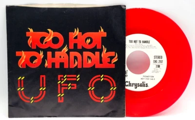 UFO - TOO HOT TO HANDLE - ROCK 45 & PICTURE SLEEVE RED COLORED VINYL PROMO - Image 1 of 2