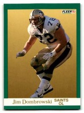 1991 Fleer #292 Jim Dombrowski    New Orleans Saints Football Cards NM  ID:60502