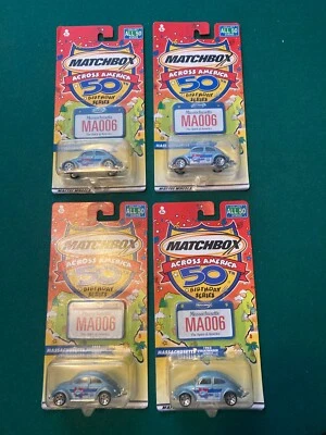 1962 VW Beetle Massachusetts Matchbox Across America 50th - X4 - Image 1 of 4
