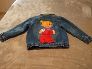 OOAK DENNIS THE MENACE Youth Jean shurpa Jacket OLD NAVY size S (12-14) EUC - Picture 1 of 11