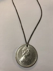 1873-1973, Canada Dollar *Coin Pendant* Necklace, PEI Building On Reverse Side - Bild 1 von 6