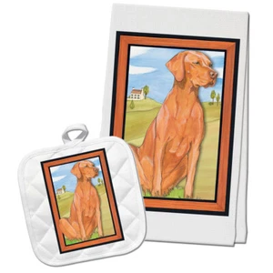 Vizsla Kitchen Dish Towel and Pot Holder Gift Set - Picture 1 of 1