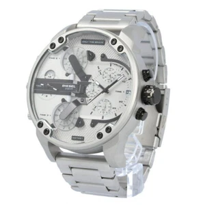 New Diesel Mr. Daddy 2.0 Chronograph Quartz Silver Strap Dial Mens Watch DZ7421 - Picture 1 of 5