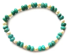 Armband Amazonit Perle Button 6mm - Bild 1 von 1