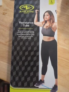 Athletic Works Exercise Resistance Tube Toning Strengthening Light Foam Handles - Picture 1 of 2