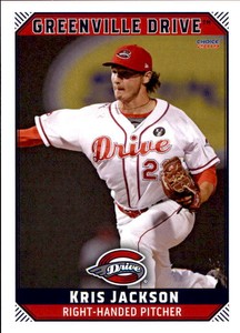 2019 Greenville Drive Choice #14 Kris Jackson Rathdrum Idaho ID Baseball Card