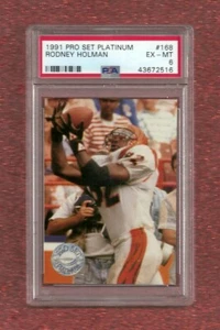 1991 PRO SET PLATINUM #168 RODNEY HOLMAN PSA 6 EX-MINT POP 1 BENGALS - Picture 1 of 1
