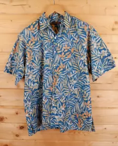 Vintage Men's Tori Richard Floral Tropical Hawaiian Cotton Shirt Large - Picture 1 of 7