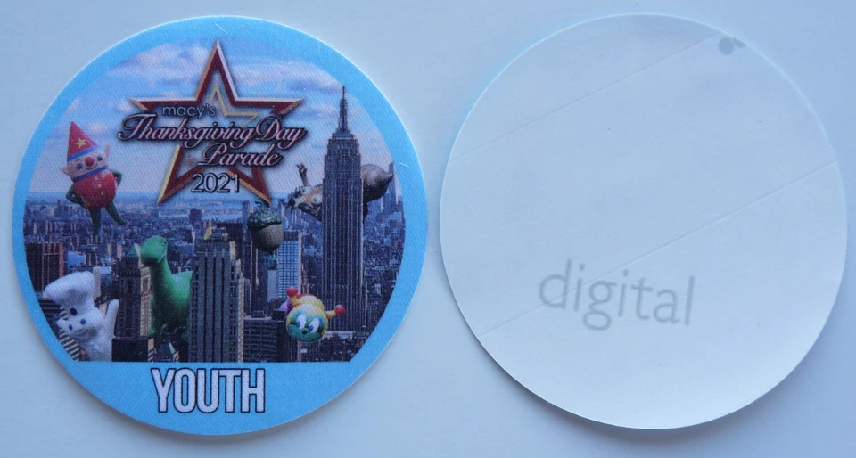 Macy's 2021 Thanksgiving Day Parade Small Youth Stick On Backstage Pass - Image 1 of 1