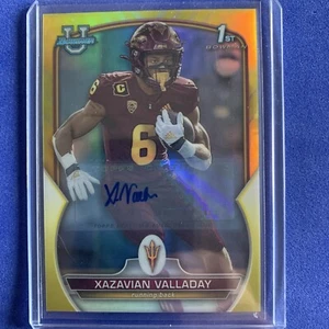 2022 Bowman University Football Xazavian Valladay SSP/75  1st Bowman 💎 - Picture 1 of 3