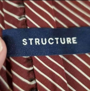 Vintage VTG Structure maroon diagonal striped tie - Picture 1 of 9