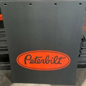 Black Rubber Mud Flap with Red Logo - Picture 1 of 1