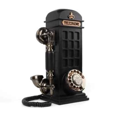 Libro de visitas con audio FESTRING teléfono de boda con diseño de cabina telefónica vintage, grabación Foto 1 de 3