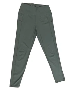 Pale Green Leggings Gym Yoga Workout Fitness Pockets Compression High Waist - Picture 1 of 6