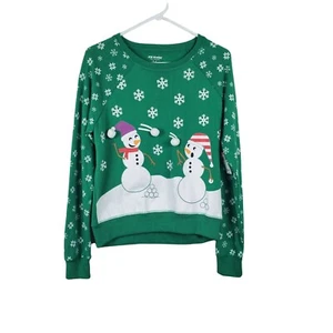 Christmas Snowman Sweater Womens Size M Snowball Fight Ugly Funny NWT Joe Boxer - Picture 1 of 6
