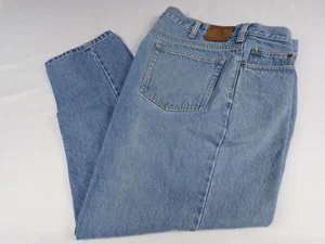 Vintage Lands End Square Rigger Jeans Herren 38 x 29 Blau Baumwolle Leder Logo D22 - Bild 1 von 9