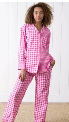 NOVO Conjunto de Pijama Calça Top XXL 2XL Estampa Fresh Garden Gigham Algodão Rosa 2 Peças Novo com etiquetas - Imagem 1 de 4