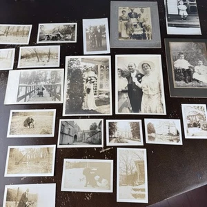 Vintage Photos Lot Antique Original Nature People Places Architecture Snow Dog - Picture 1 of 12